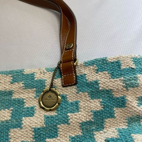Patricia Nash Chennai Hand Loomed Blue White Large Tote Purse Handbag - Picture 8 of 10